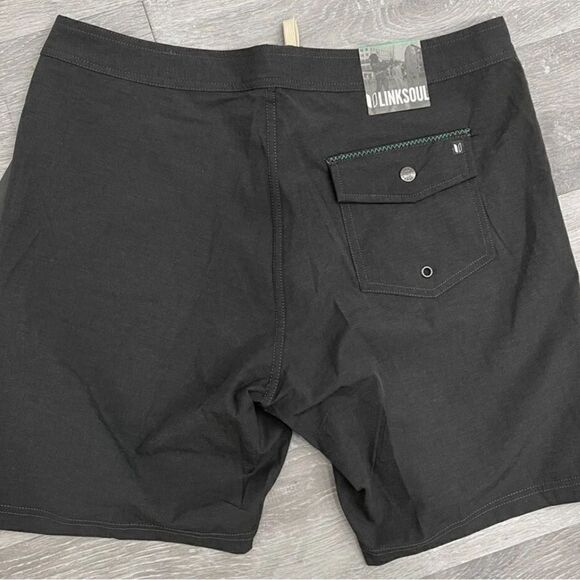 NWT LinkSoul Men’s Boardwalker Golf Short Hybrid Swim Land & Sea Black-Size 35” - Picture 4 of 7